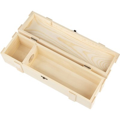 단일 와인 병 목재 보관 선물 케이스